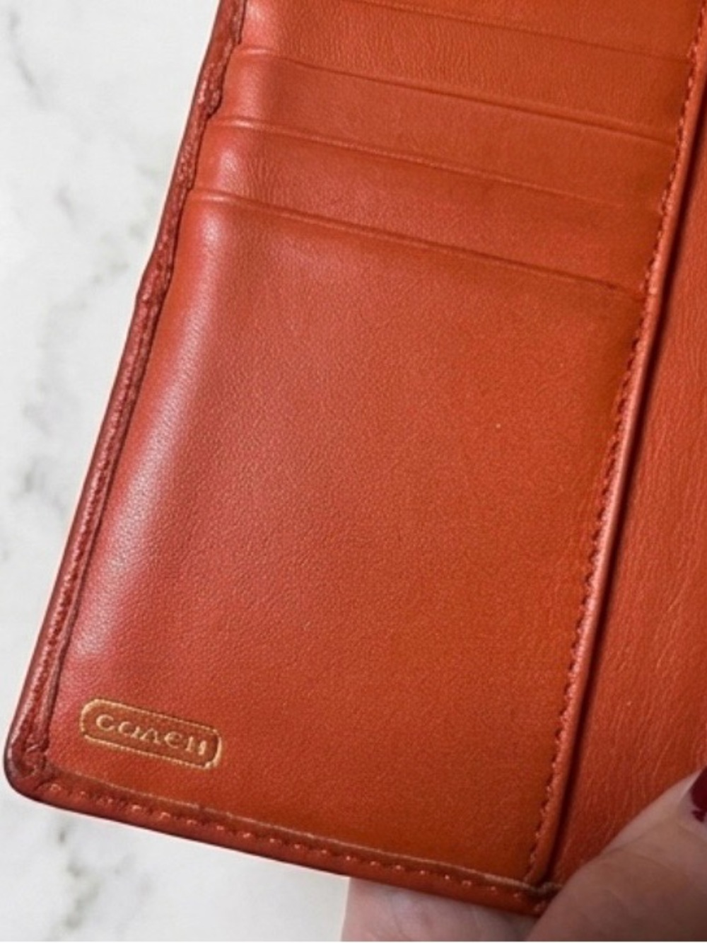 Coach Leather Wallet Clutch in Cognac Brown with Gold Hardware - Picture 4 of 6
